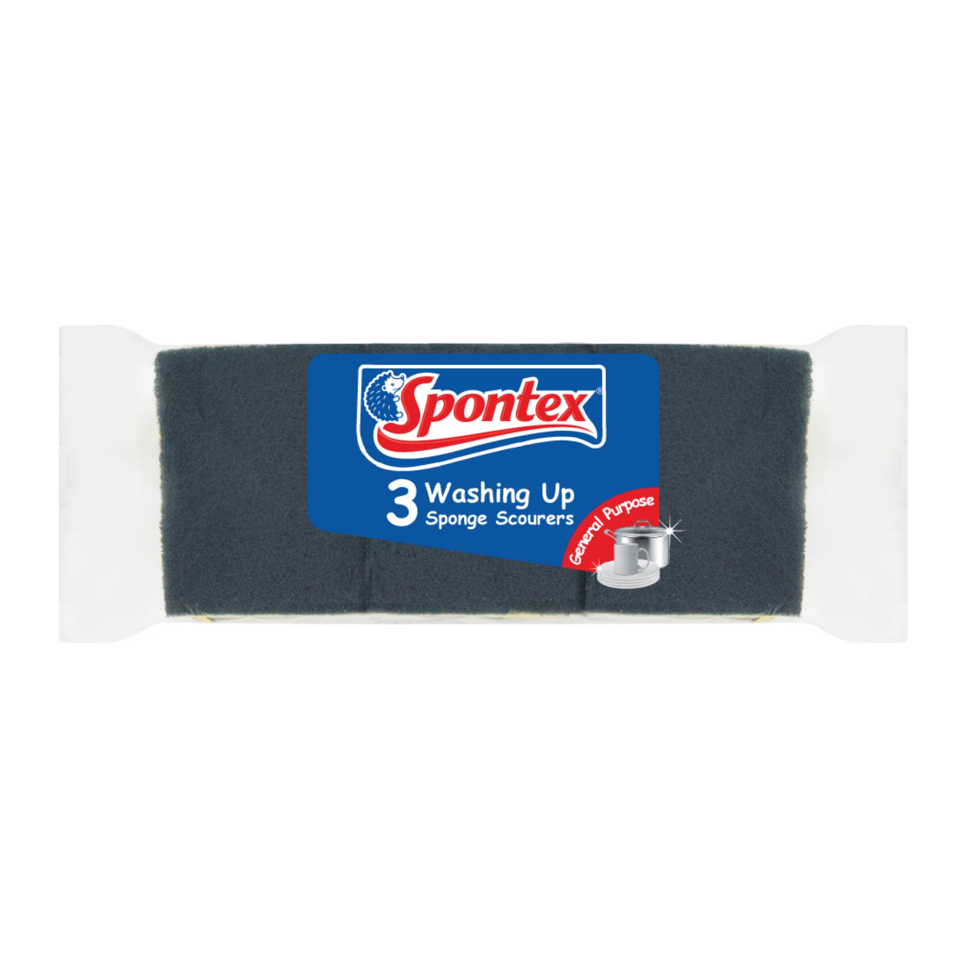 Picture of SPONTEX - DISHWASHING SPONGE SCOURER 3pk CO:HU