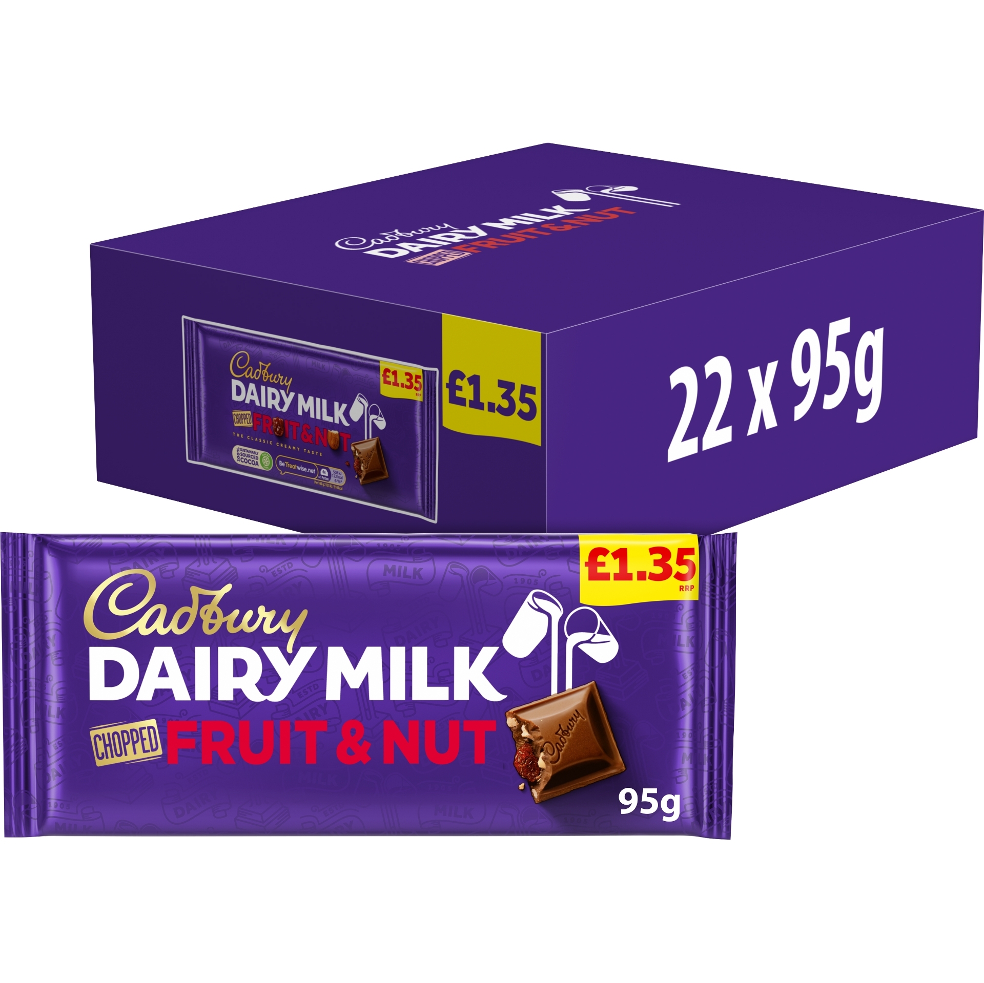 Picture of CADBURY - DAIRY MILK FRUIT & NUT BLOCK pm1.35^