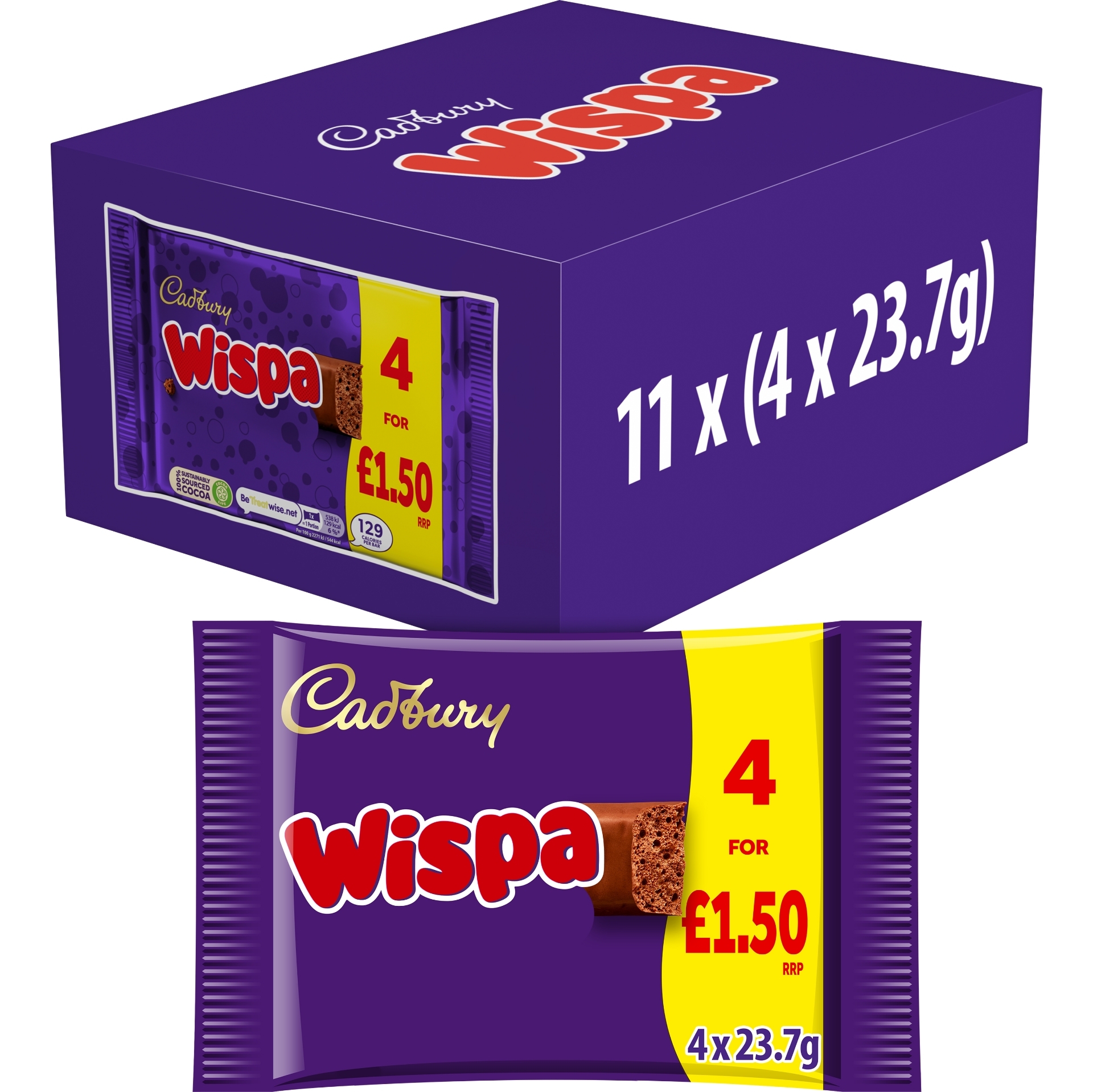 Picture of CADBURY - WISPA bars 4pk 1.50^