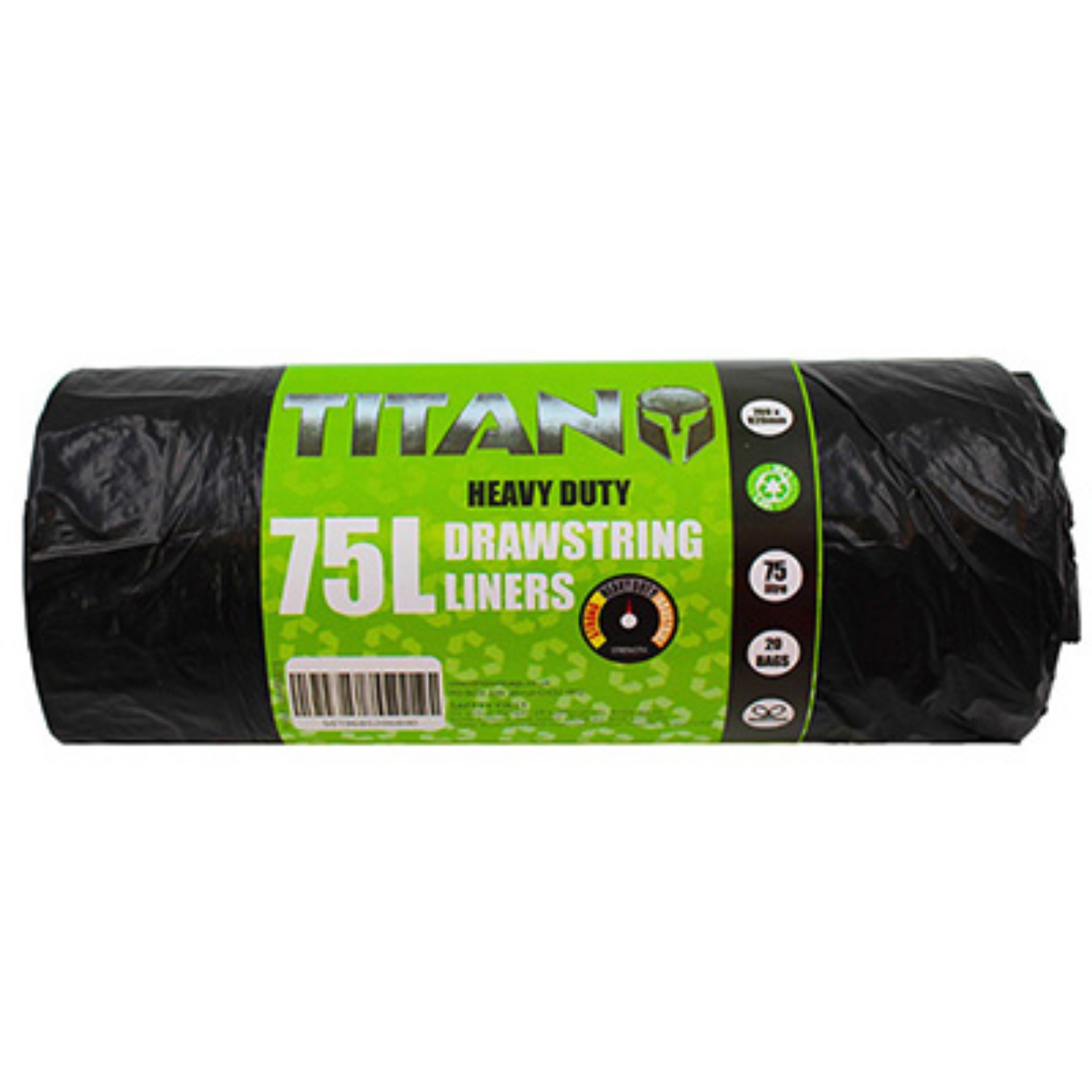 Picture of TITAN HEAVY DUTY DRAWSTRING LINER Blk 75L CO:TR(P)