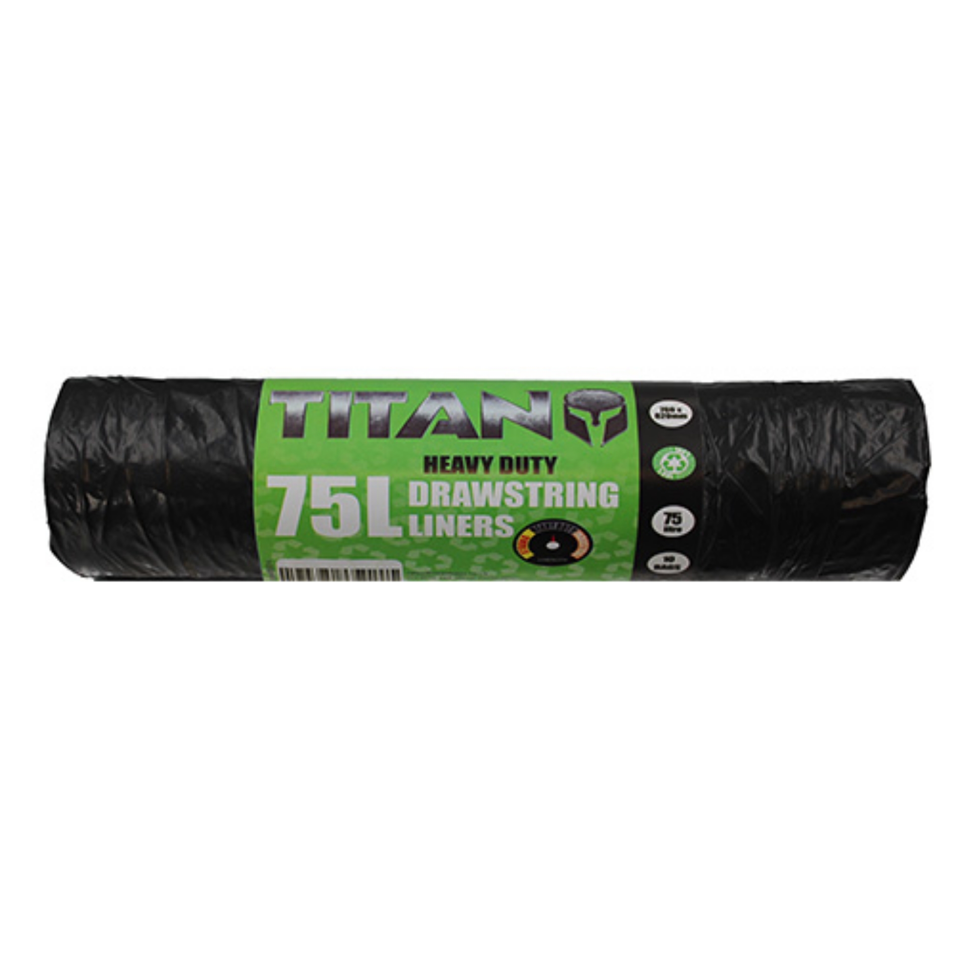 Picture of TITAN HEAVY DUTY DRAWSTRING LINER Blk 75L CO:TR