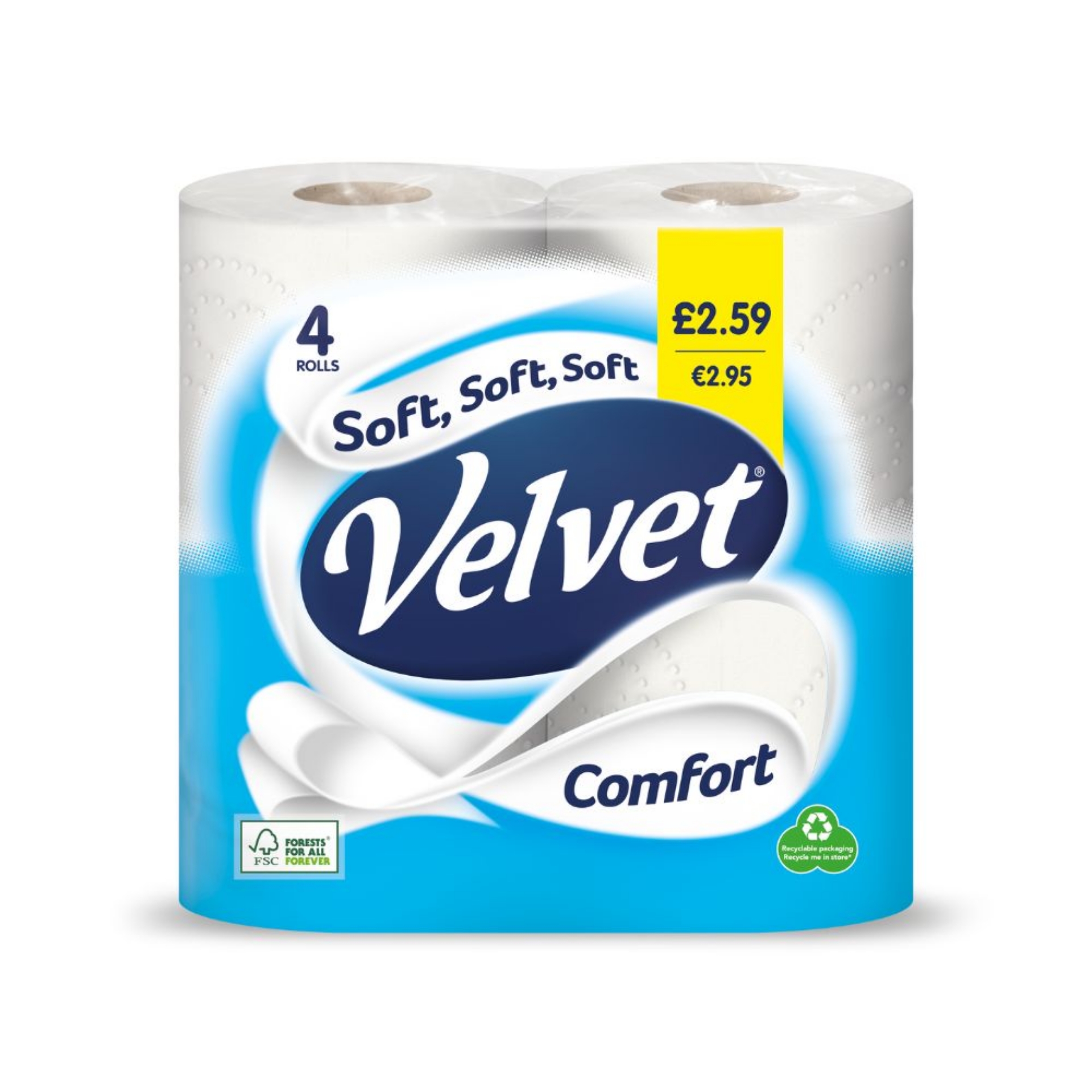 Picture of VELVET COMFORT 2ply TOILET ROLL - WHITE pm2.59