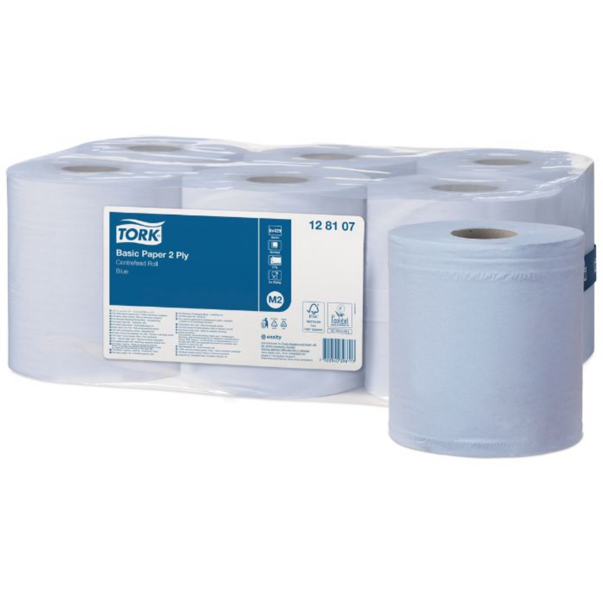 Picture of TORK - CENTREFEED PAPER BLUE 2PLY (P) 128107