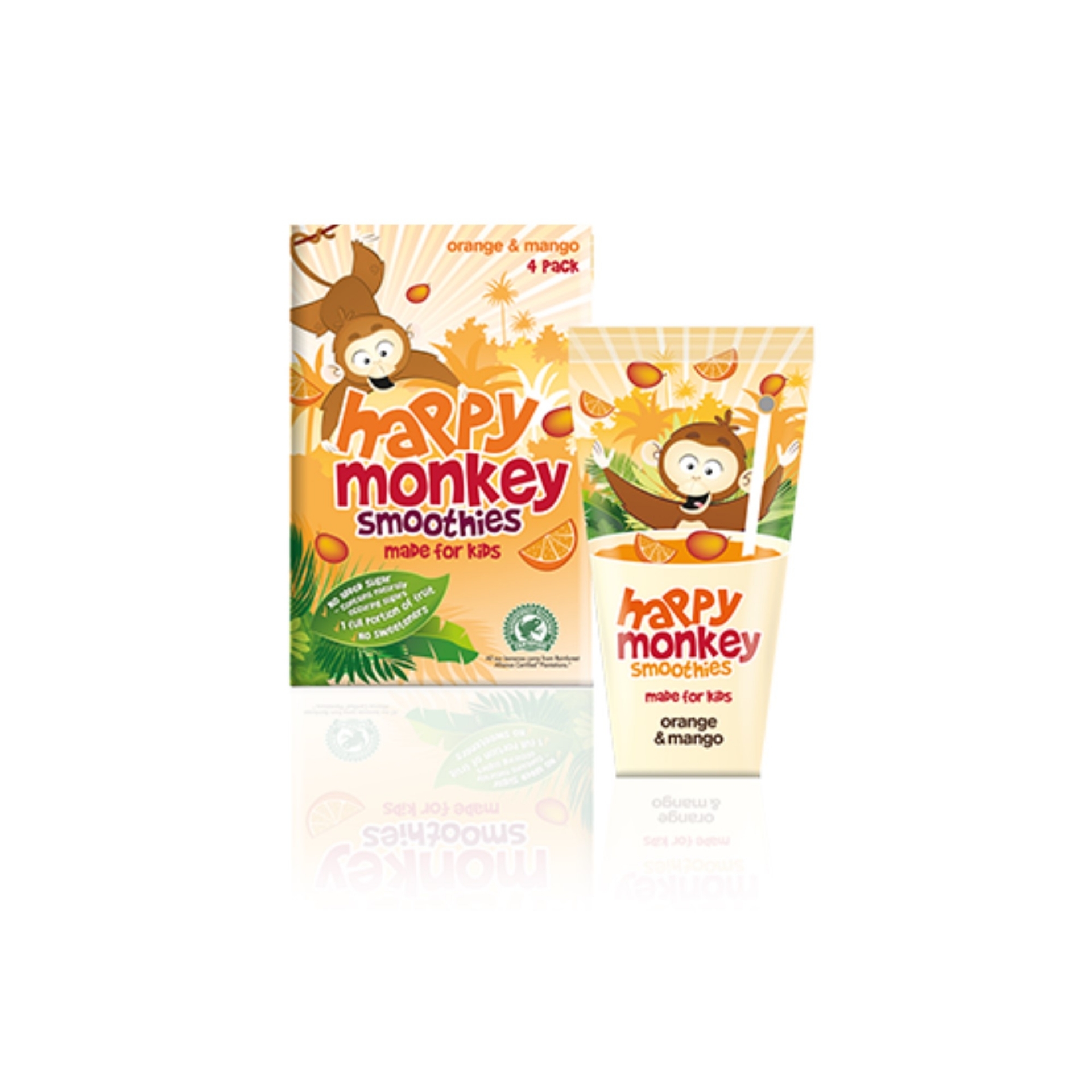 Picture of HAPPY MONKEY SMOOTHIES ORANGE MANGO 4pk