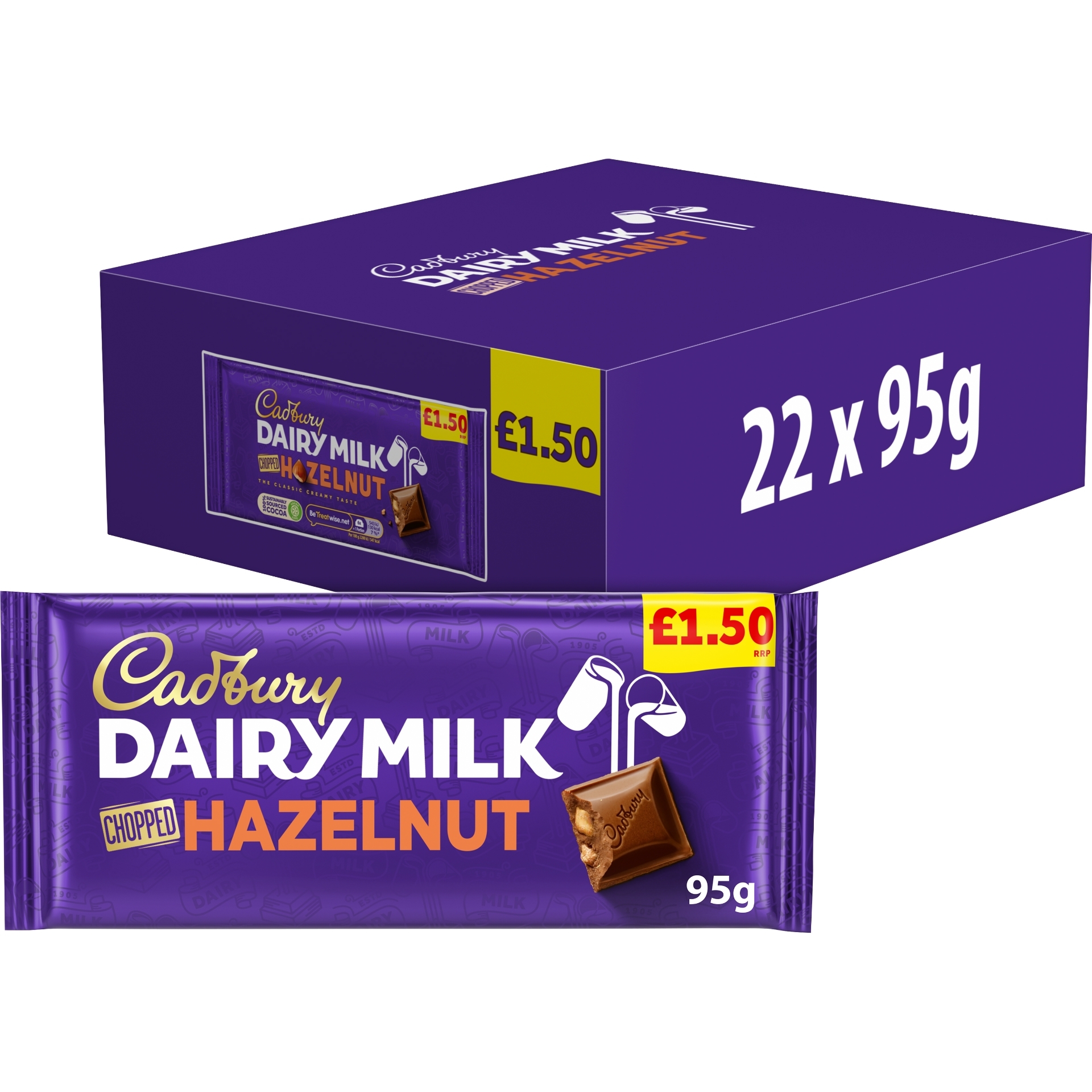 Picture of CADBURY - DAIRY MILK CHOPPED HAZELNUT BLOCKpm1.50