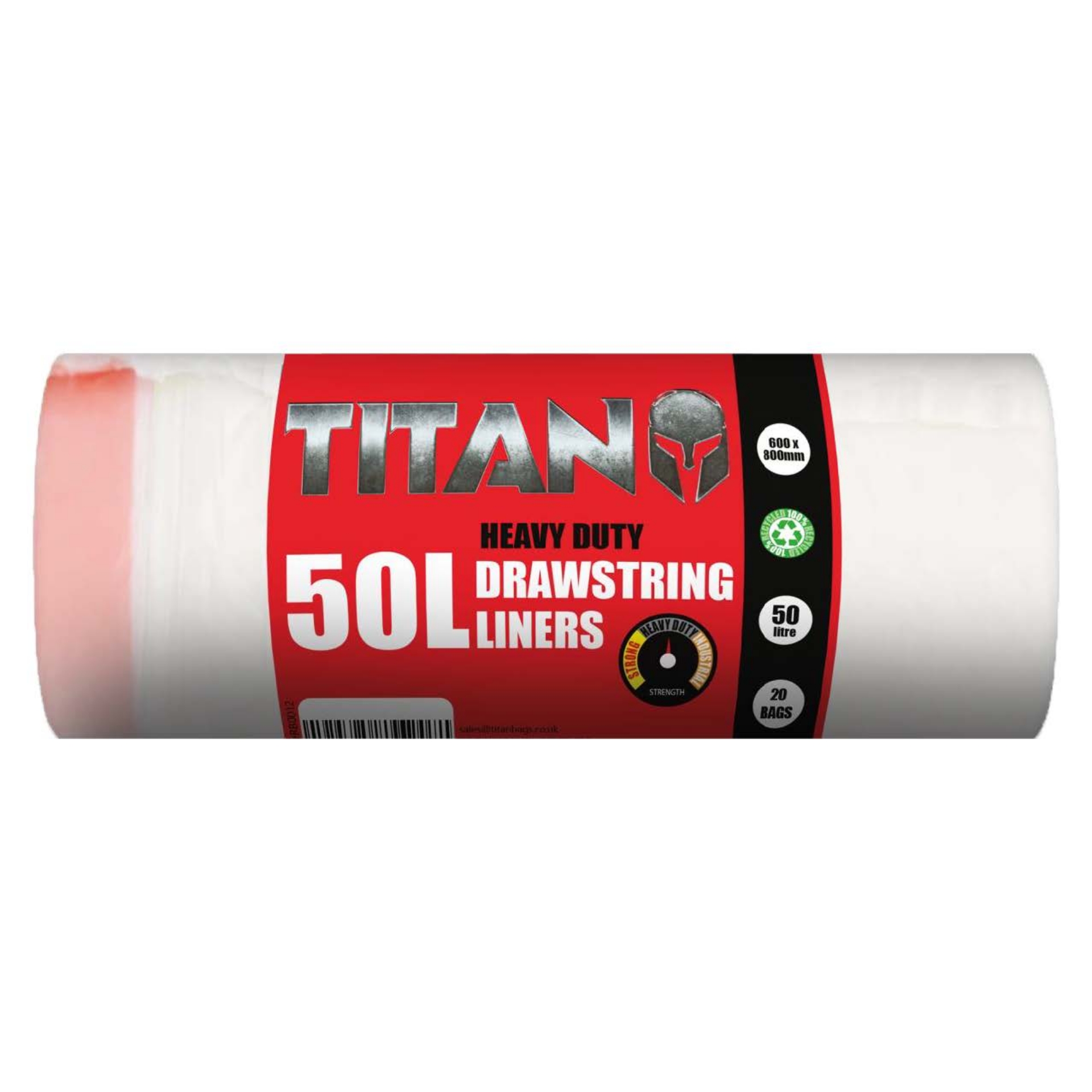 Picture of TITAN HEAVY DUTY DRAWSTRING LINER Wht 50L CO:TR(P)