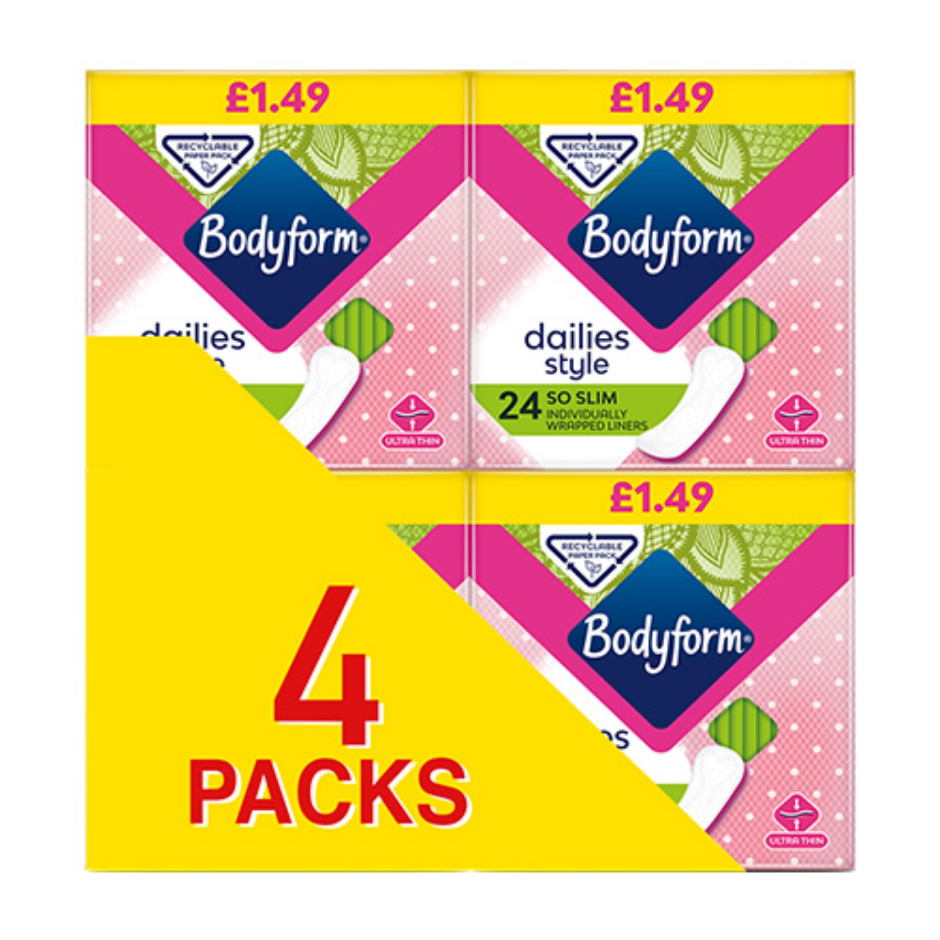 Picture of BODYFORM LINERS SO SLIM 24PADS (C&C PACK) pm1.49