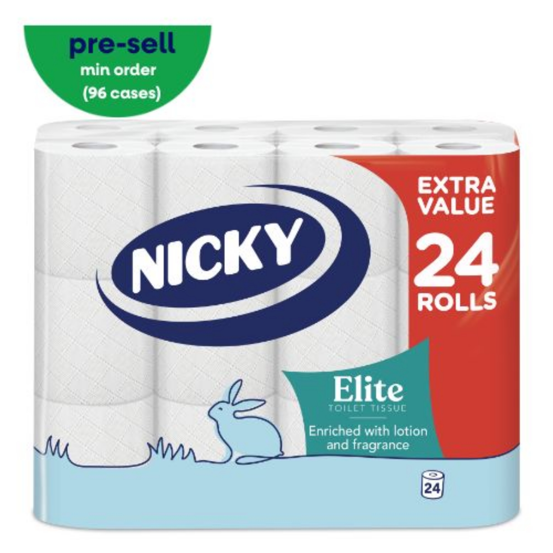Picture of NICKY ELITE TOILET ROLL 3ply WHITE 168sht