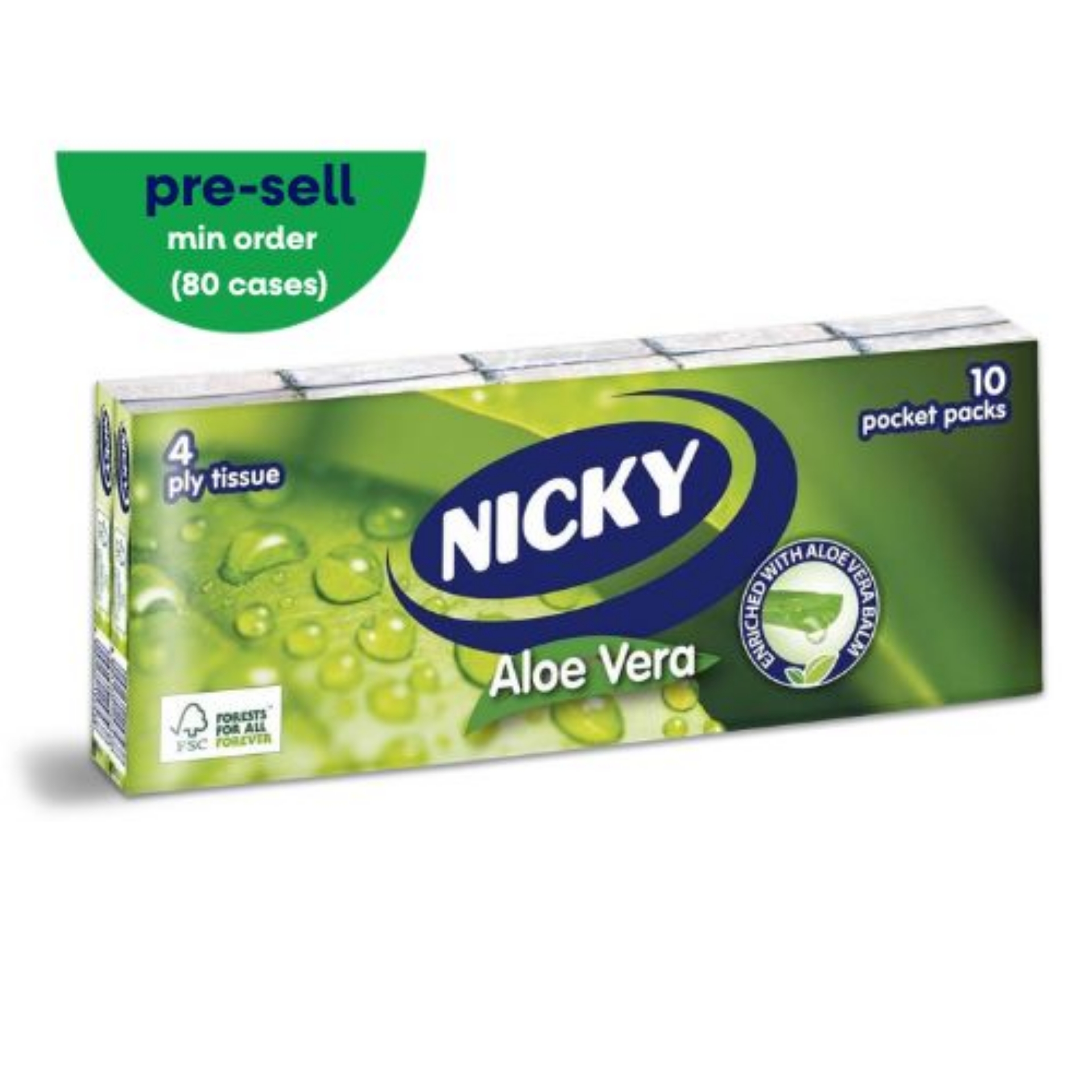 Picture of NICKY ALOE VERA POCKET TISSUES 4ply - WHITE