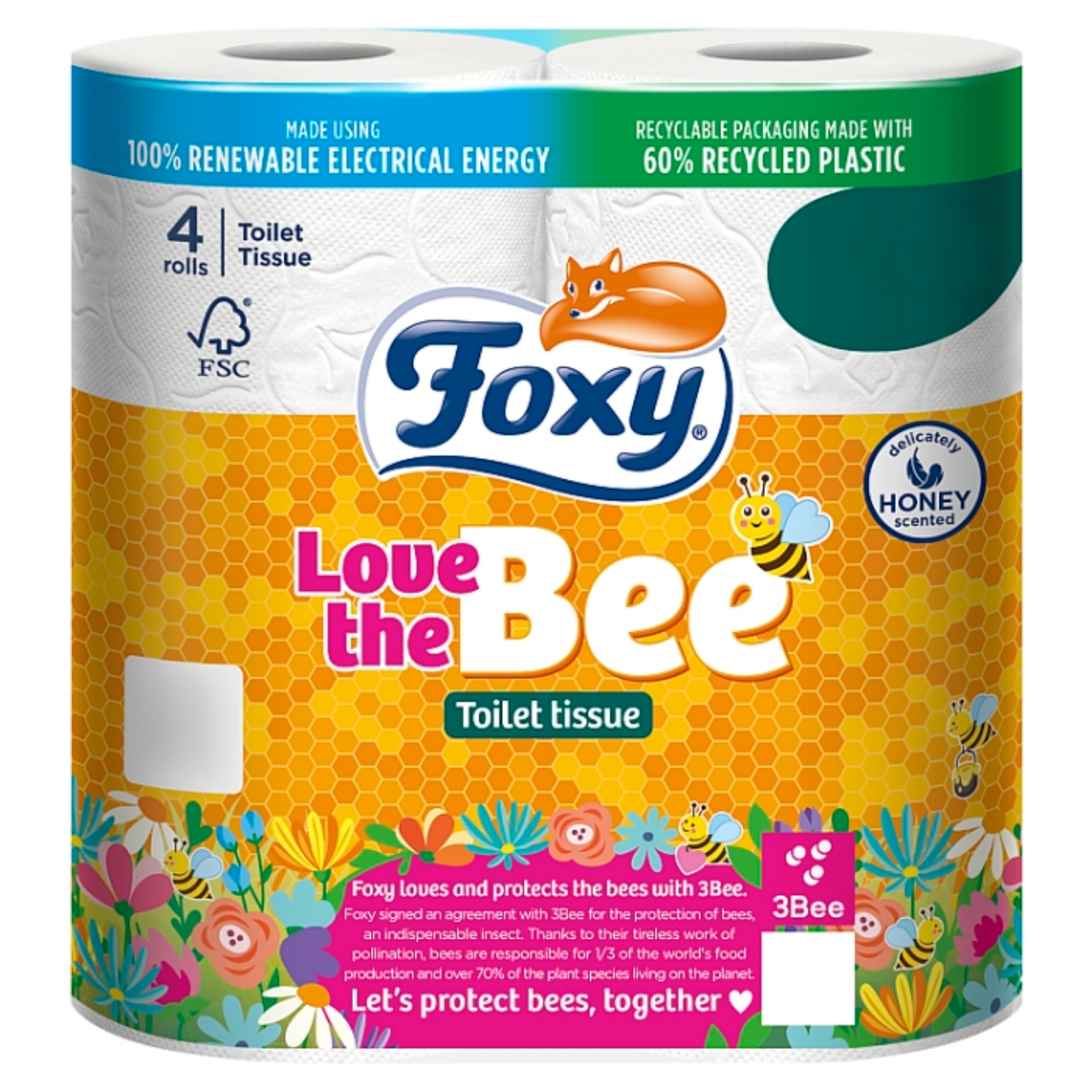 Picture of FOXY LOVE THE BEE TOILET ROLL 2ply pm£1.95