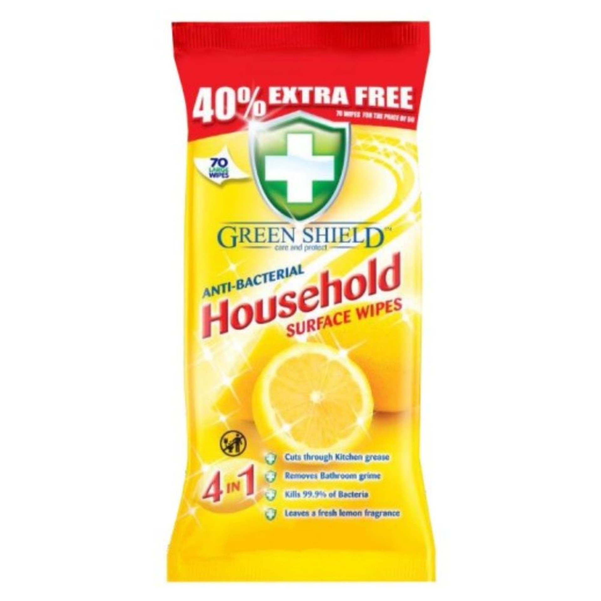 Picture of GREENSHIELD - HOUSEHOLD ANTI-BAC WIPES 70s