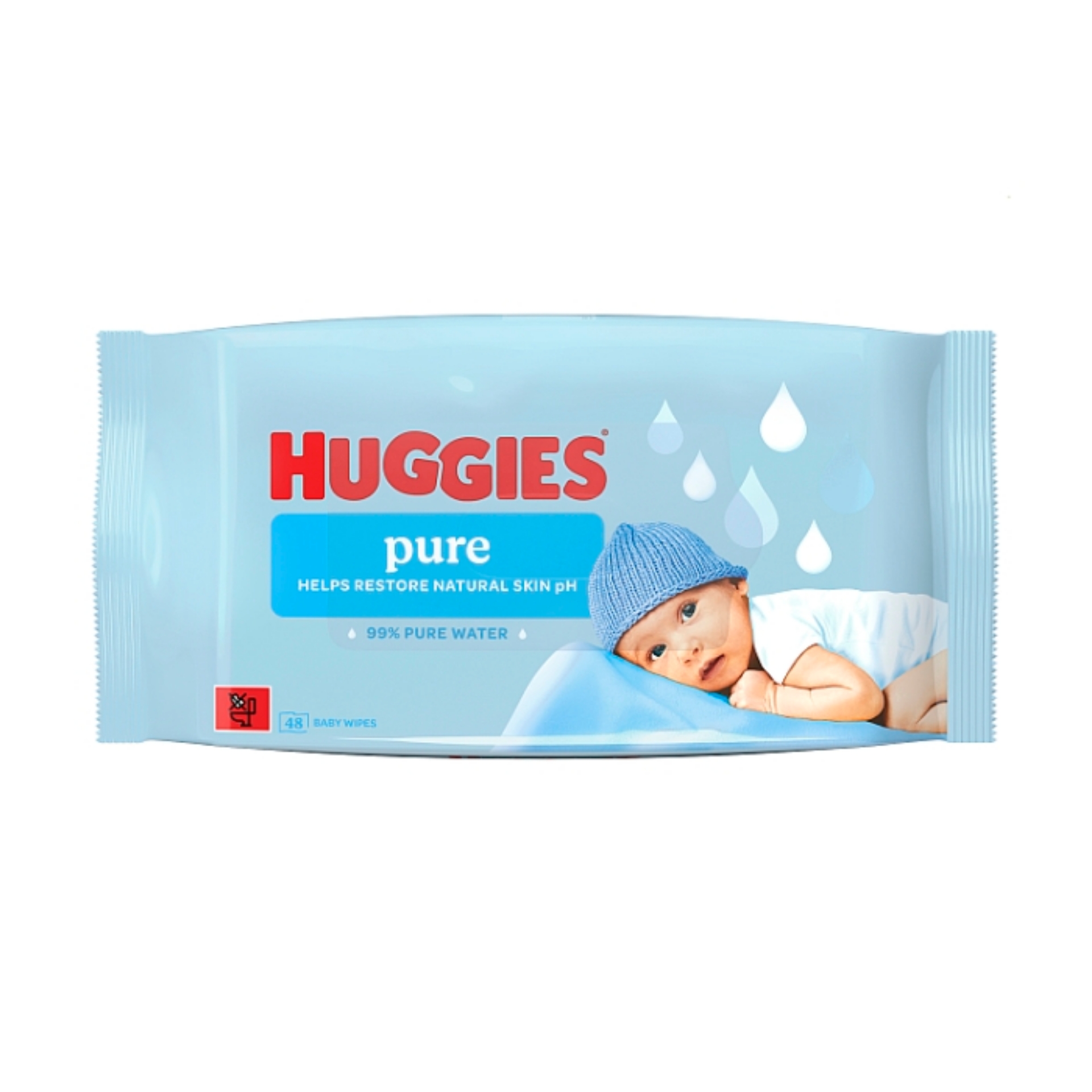 Picture of HUGGIES PLASTIC FREE BABY WIPES PURE 
